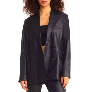 Comint Women's Black Genuine Leather Jacket